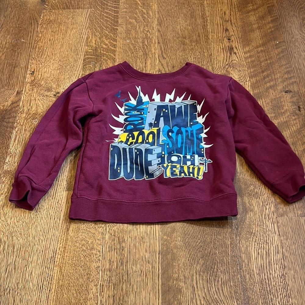 Garanimals Boys Long Sleeve Tee Maroon and Blue Size 4T